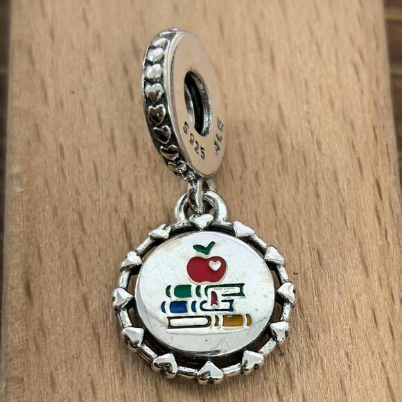 Pandora Schoolteacher Engravable Dangle Charm, S925 Silver Bracelets - Picture 1 of 4